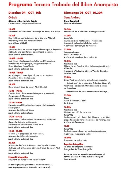 programa en lletres negrers i vermelles sobre fons blanc.