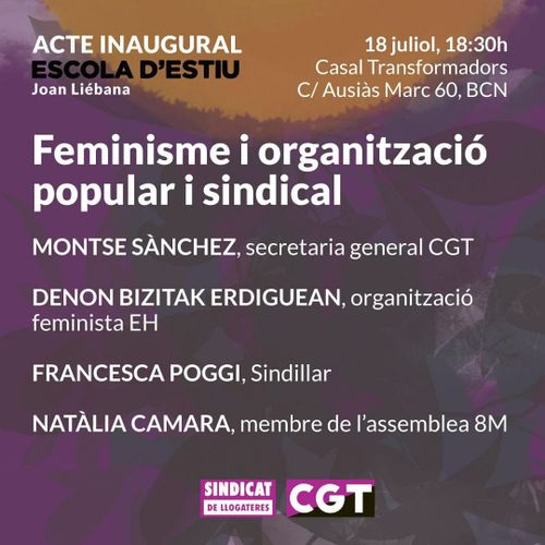 💥 Jornada Inaugural de l'Escola d'Estiu de CGT Catalunya i Sindicat de Llogateres! 💥