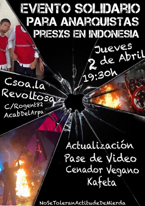 Evento solidario con anarquistas presxs en Indonesia 