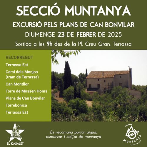 Secció Muntanya - Excursió pels Plans de Can Bonvilar