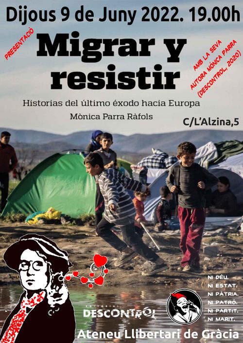 Presentació del llibre «Migrar i resistir» amb la seva autora Mónica Parra (Editorial Descontrol, 2020)