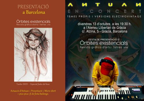 Presentació nº14 revista Òrbites Existencials i concert de Antuan