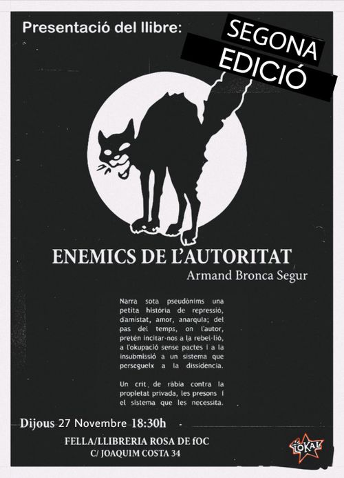Presentacio llibre "Enemics de l'autoritat" d'Armand Bronca Segur