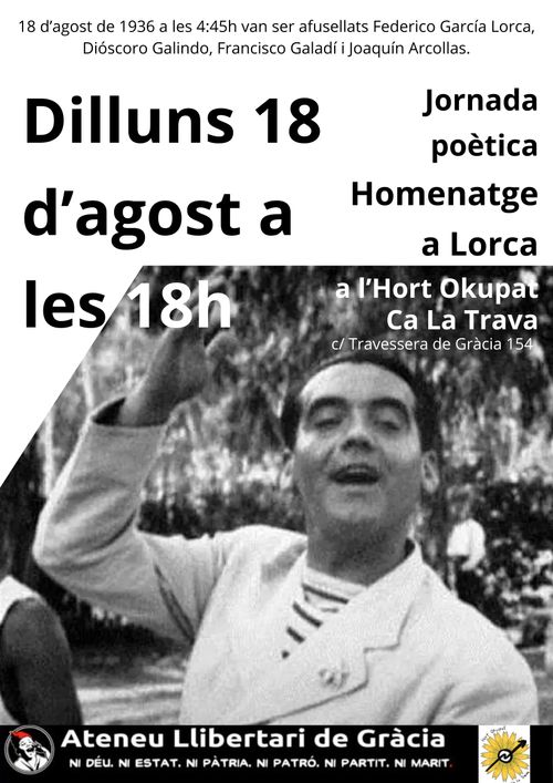 Homenatge a Lorca. Jornada Poètica
