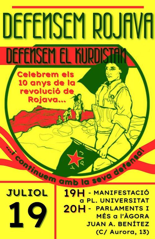 Desè aniversari de la revolució kurda a Rojava