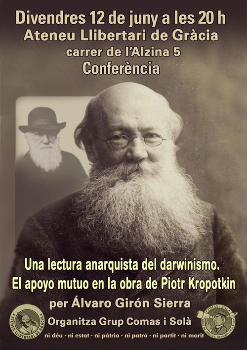 Conferència: Una lectura anarquista del darwinismo. El apoyo mutuo en la obra de Piotr Kropotkin.