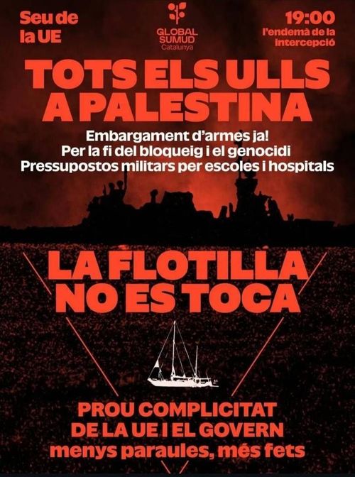 Avui, Mobilització en suport de la  Global Sumud Flotilla