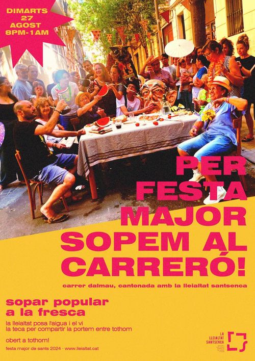 sopar popular a la fresca al carrer Dalmau 🪅