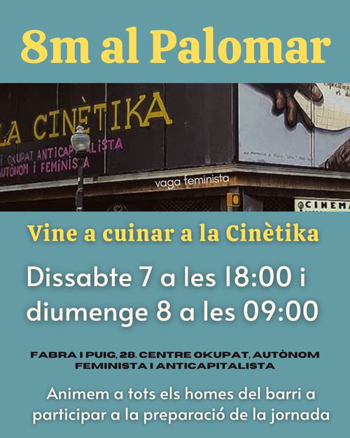 Enguany tornem a cuinar pel 8M a La CinètikaEnguany tornem a cuinar pel 8M!