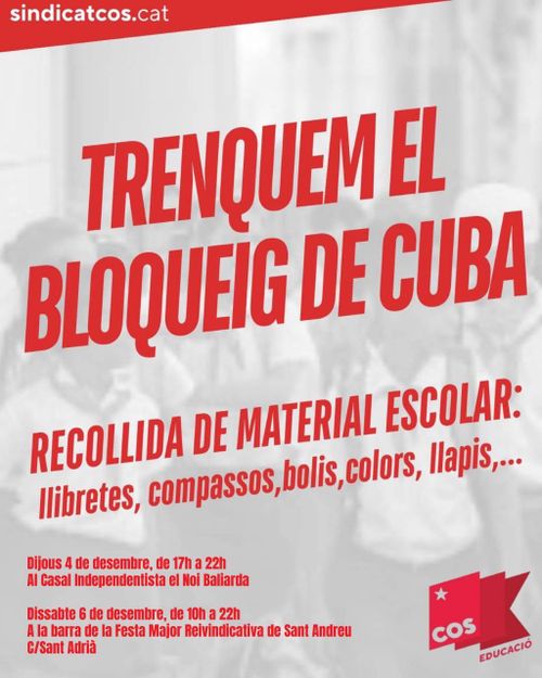 Solidaritat amb Cuba des de Sant Andreu