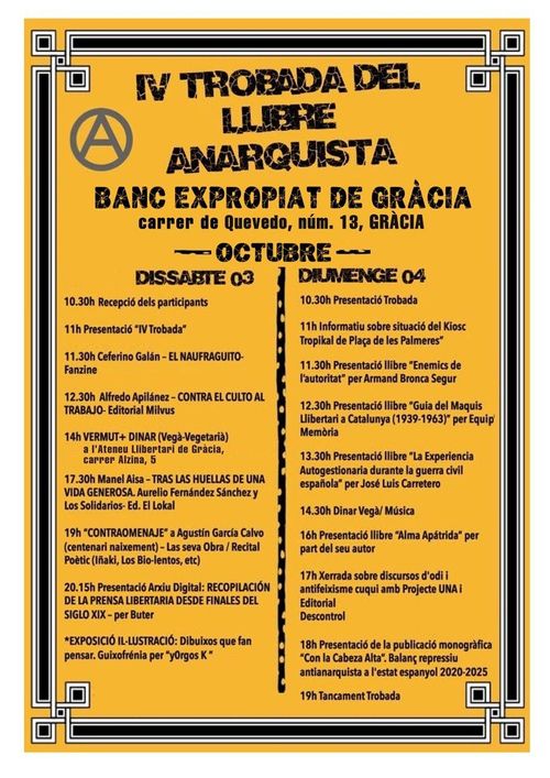 ⛈️​ IV Trovada del llibre Anarquista      ⛈️​ 4º Encuentro del libro Anarquista