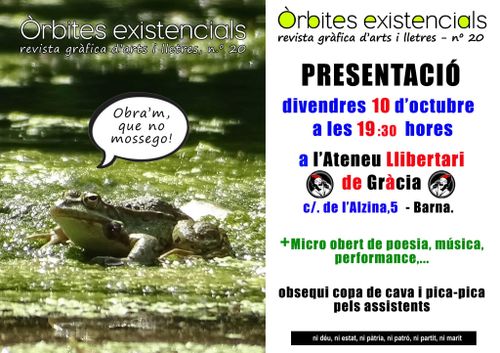 Presentació del Nº20 de la revista ORBITES EXISTENCIALS