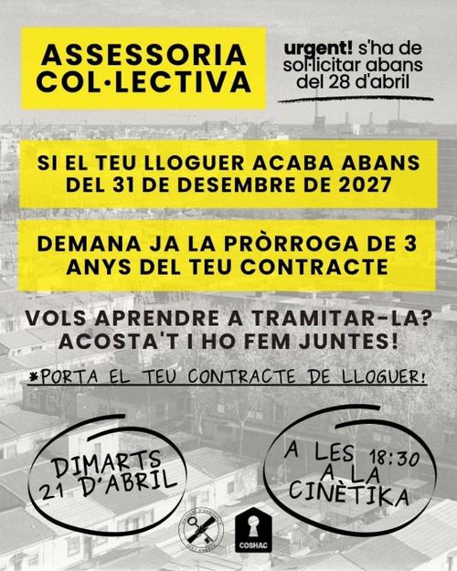 Assessoria col.lectiva especial per prorrogar els contractes de lloguer