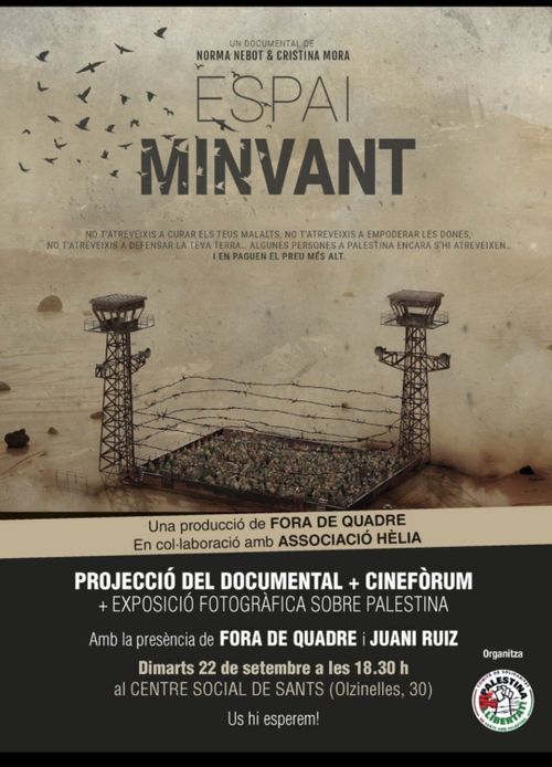 Projecció documental + cinefórum + exposició fotogràfica Gaza  