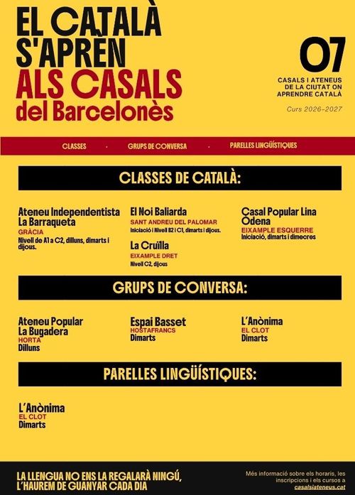 El Català s'aprén als Casals del Barcelonès
