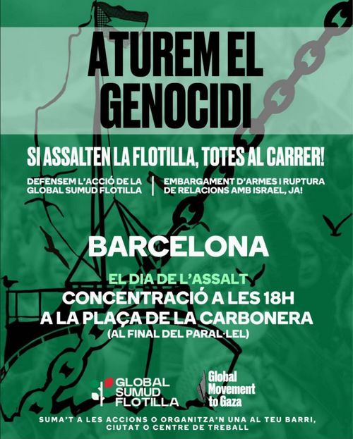 cartell base de resposta a la flotilla, amb les consignes per barna