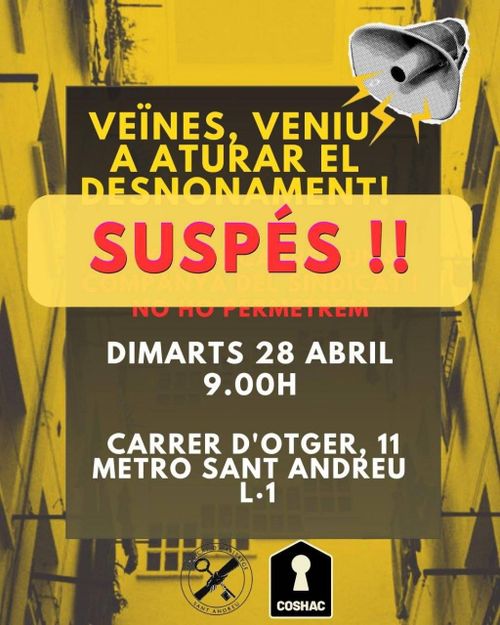 S'ha suspès el desnonament de l'Ani!