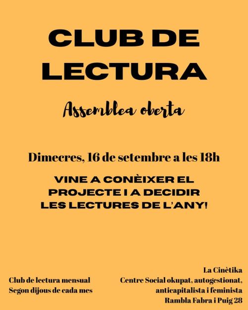 Assemblea oberta del Club de lectura de La Cinètika