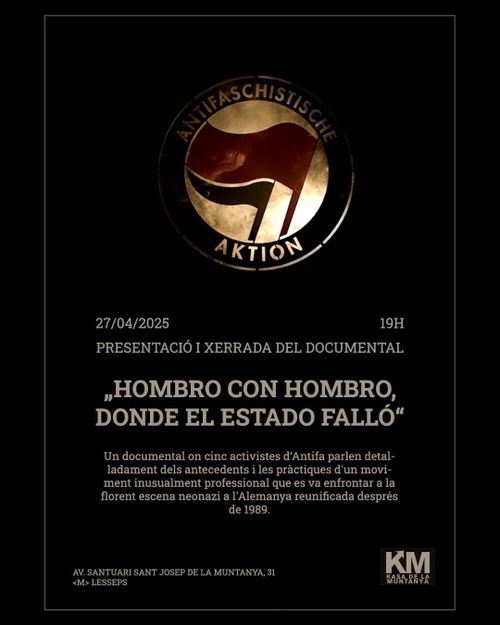 Projecció i presentació del documental "Hombro con hombro, donde el estado falló" amb lis autoris