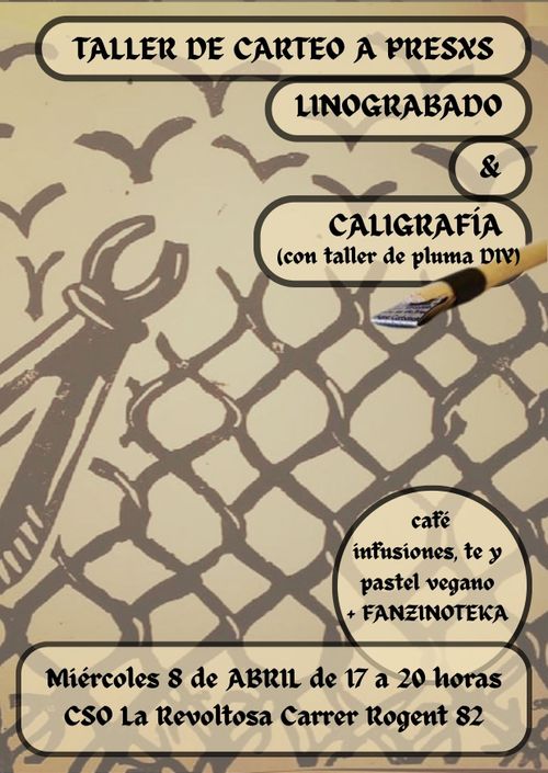 carteo a presxs, linagrabado y caligrafía 