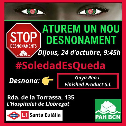 Aturem el desnonament de la Soledad