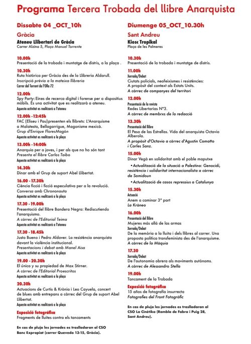 programa en lletres negrers i vermelles sobre fons blanc.