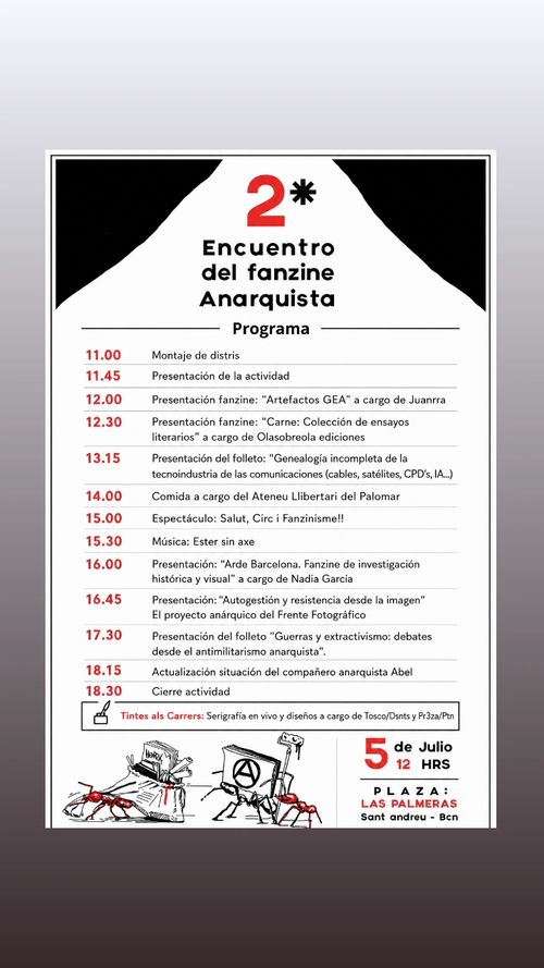 Programa Segundo encuentro del fanzine anarquista