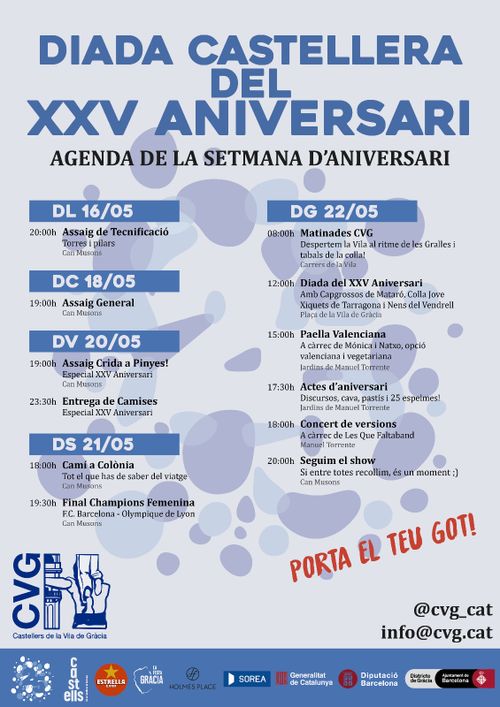 Celebración XXV anys Castellers de Gràcia 