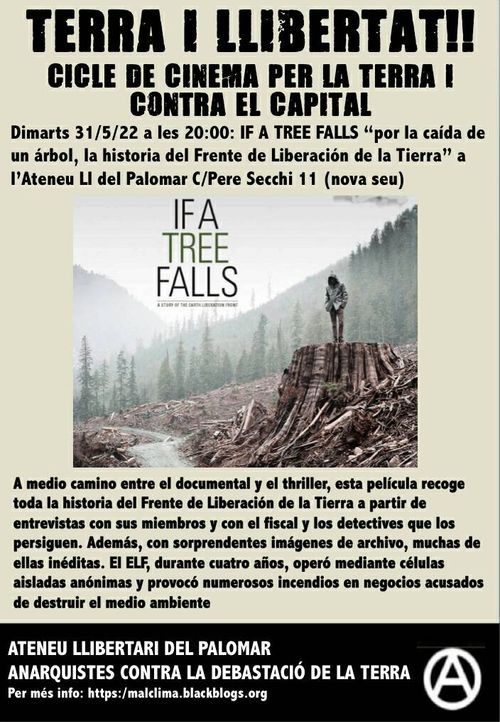 Ciclo de cine Por la Tierra y Contra el Capital- If a Trees Fall, Por la caída de una árbol, la historia del Frente de liberación de la Tierra