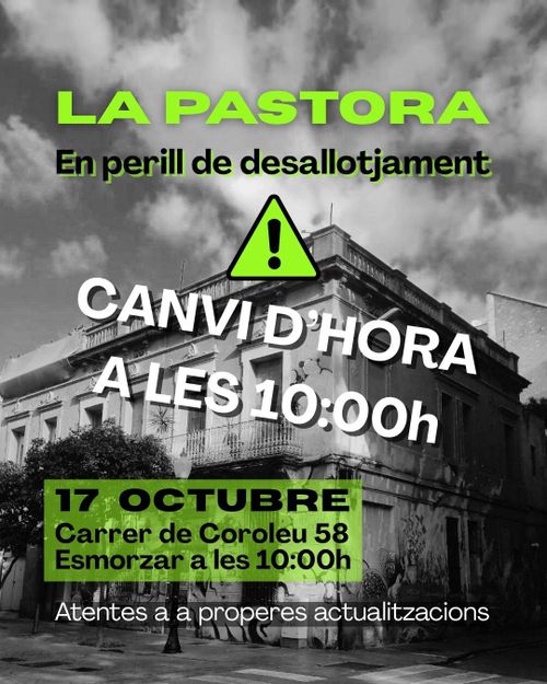Alerta desnonament de La Pastora